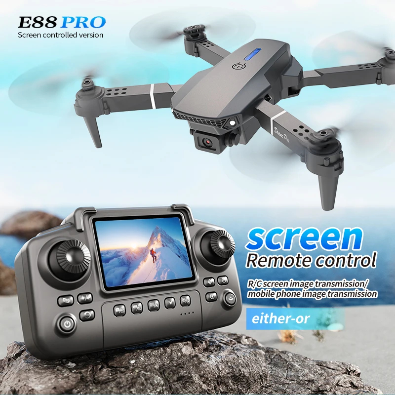 Profesyonel E88 PRO Drone, Ekr - Drone Camera Professional incelemesi ve fiyatı