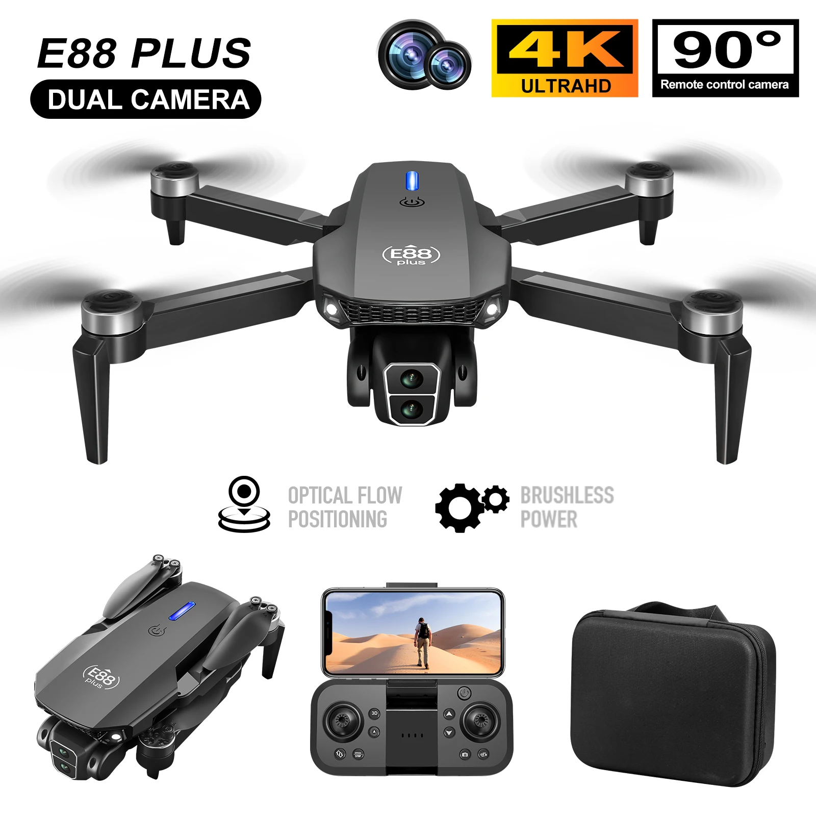 Yeni E88 Plus Quadcopter Drone - Drone Camera Night Vision incelemesi ve fiyatı